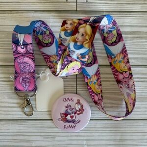 FIRM🍄Alice in Wonderland Lanyard with White Rabbit Button